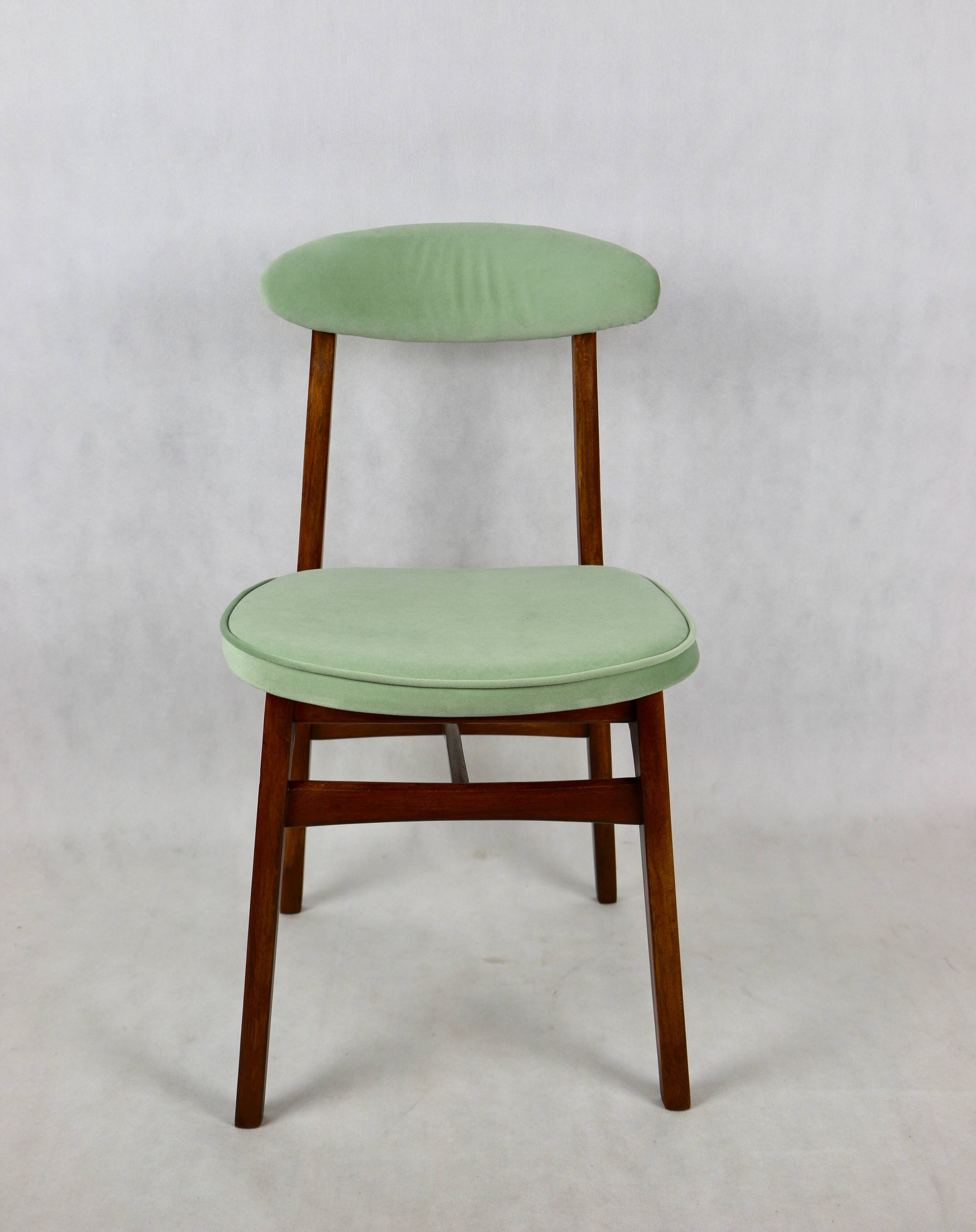 Chaises de salle à manger vert clair de Rajmund Halas, années 1970, ensemble de 2