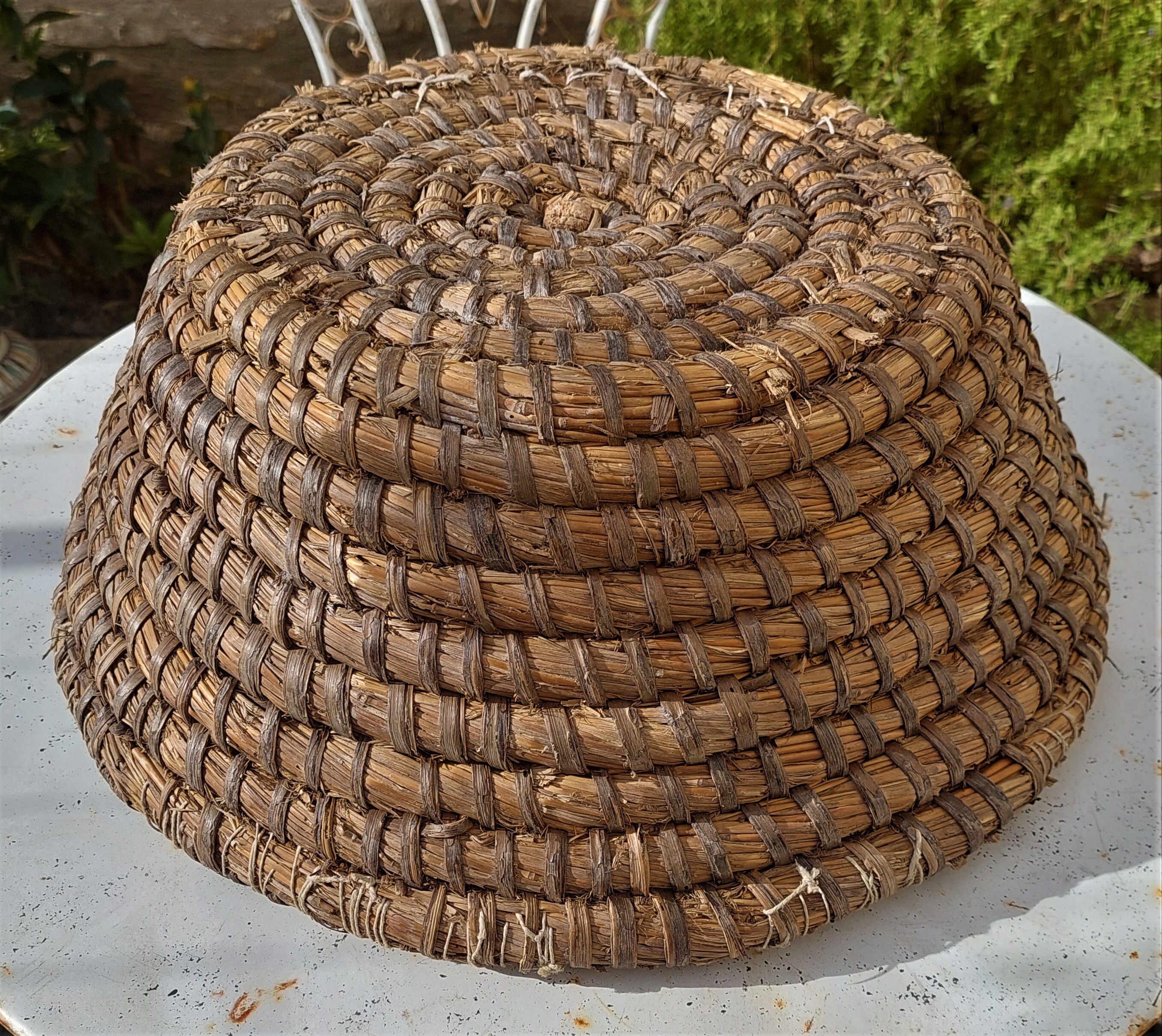 Baker's basket with braided wicker bread early twentieth century