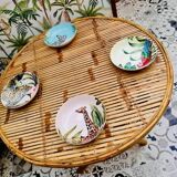 Table rotin bambou vintage