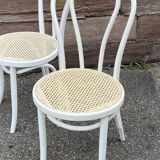 2 shabby chic bistro chairs in vintage curved wood