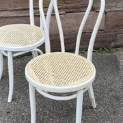 2 chaises bistrot shabby chic bois courbé vintage