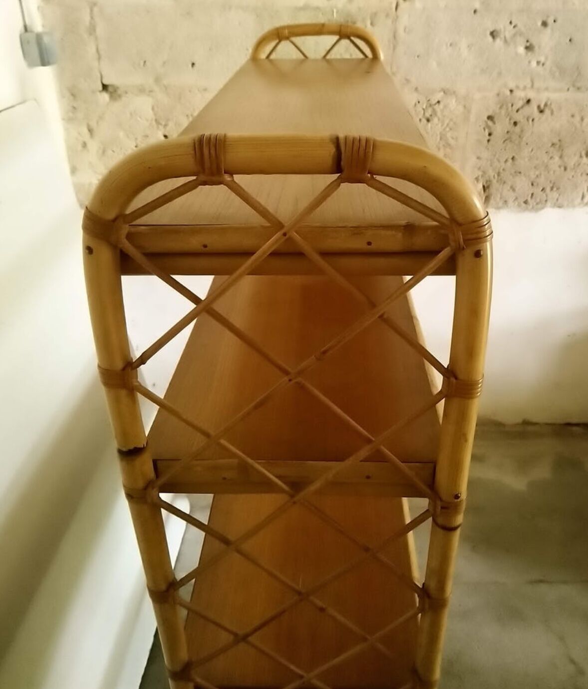 Vintage rattan library