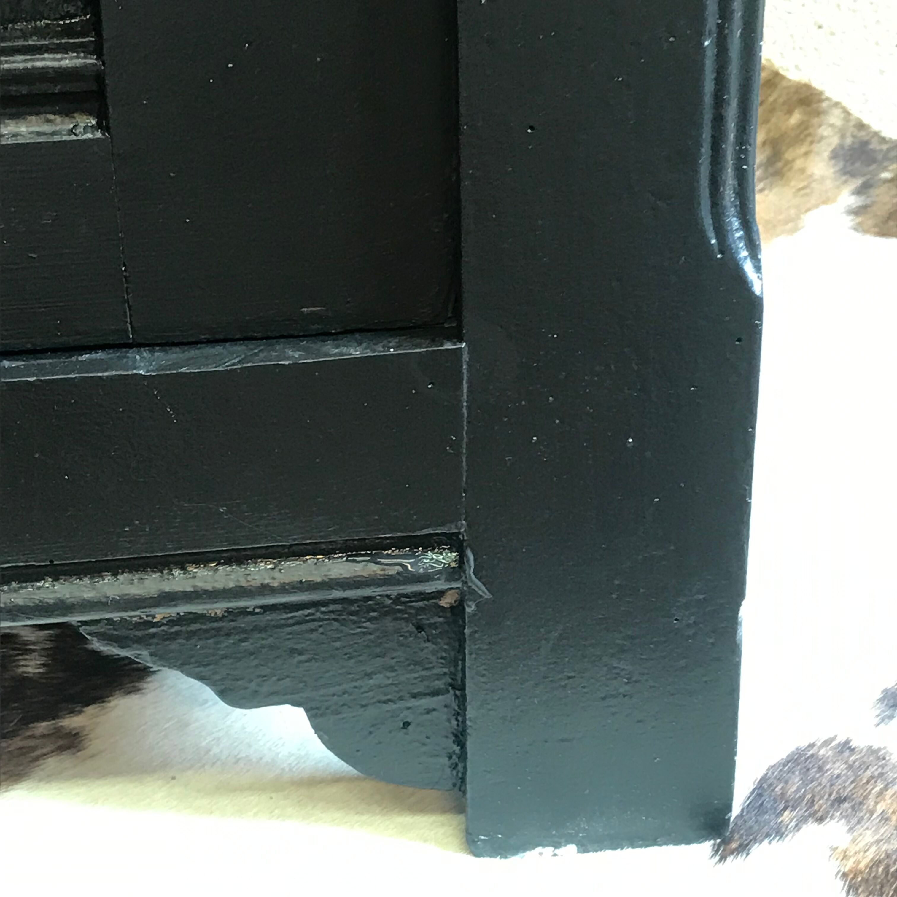 Parisian buffet antique black absolute & wood tray