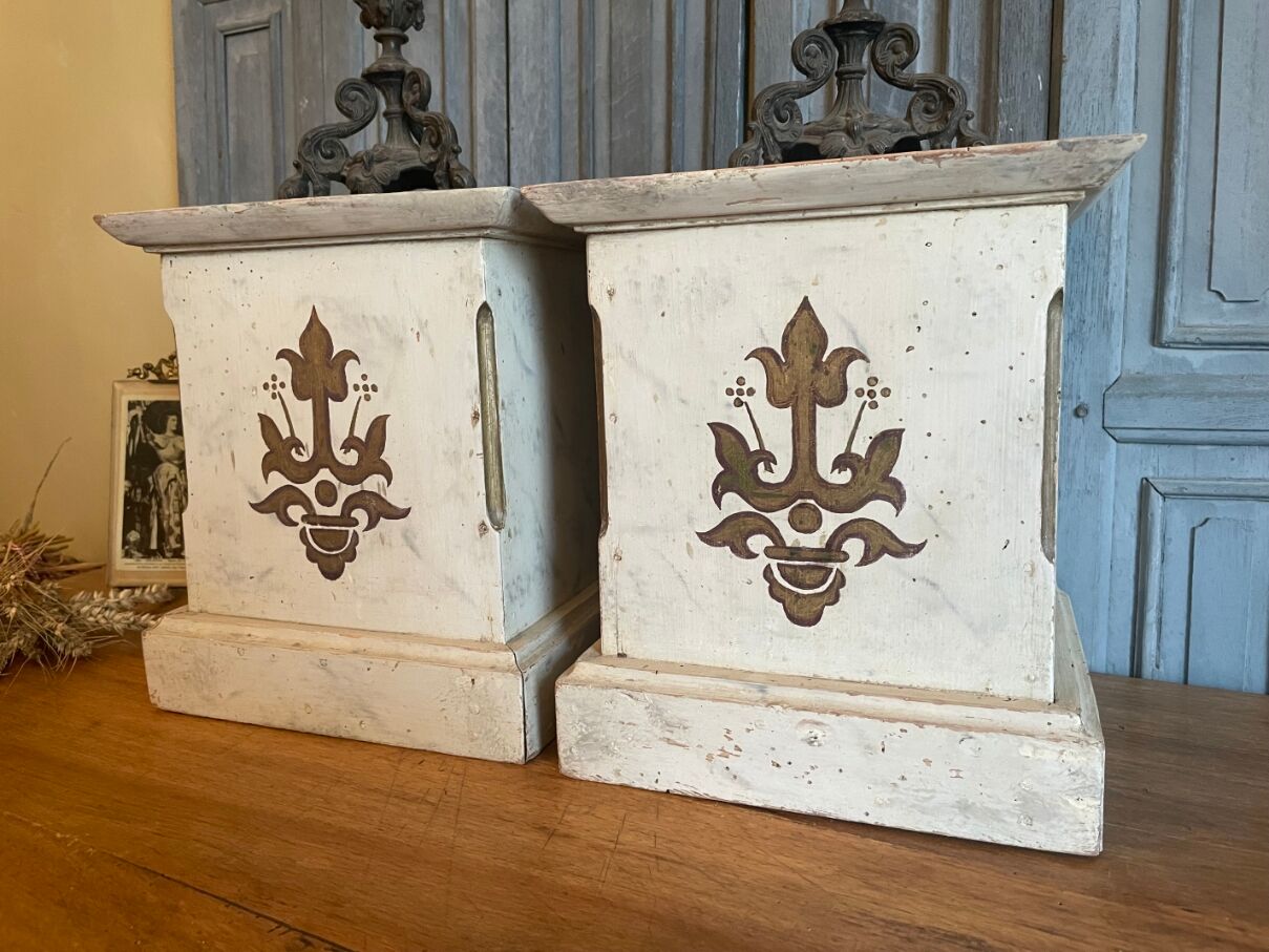 2 x French church consoles