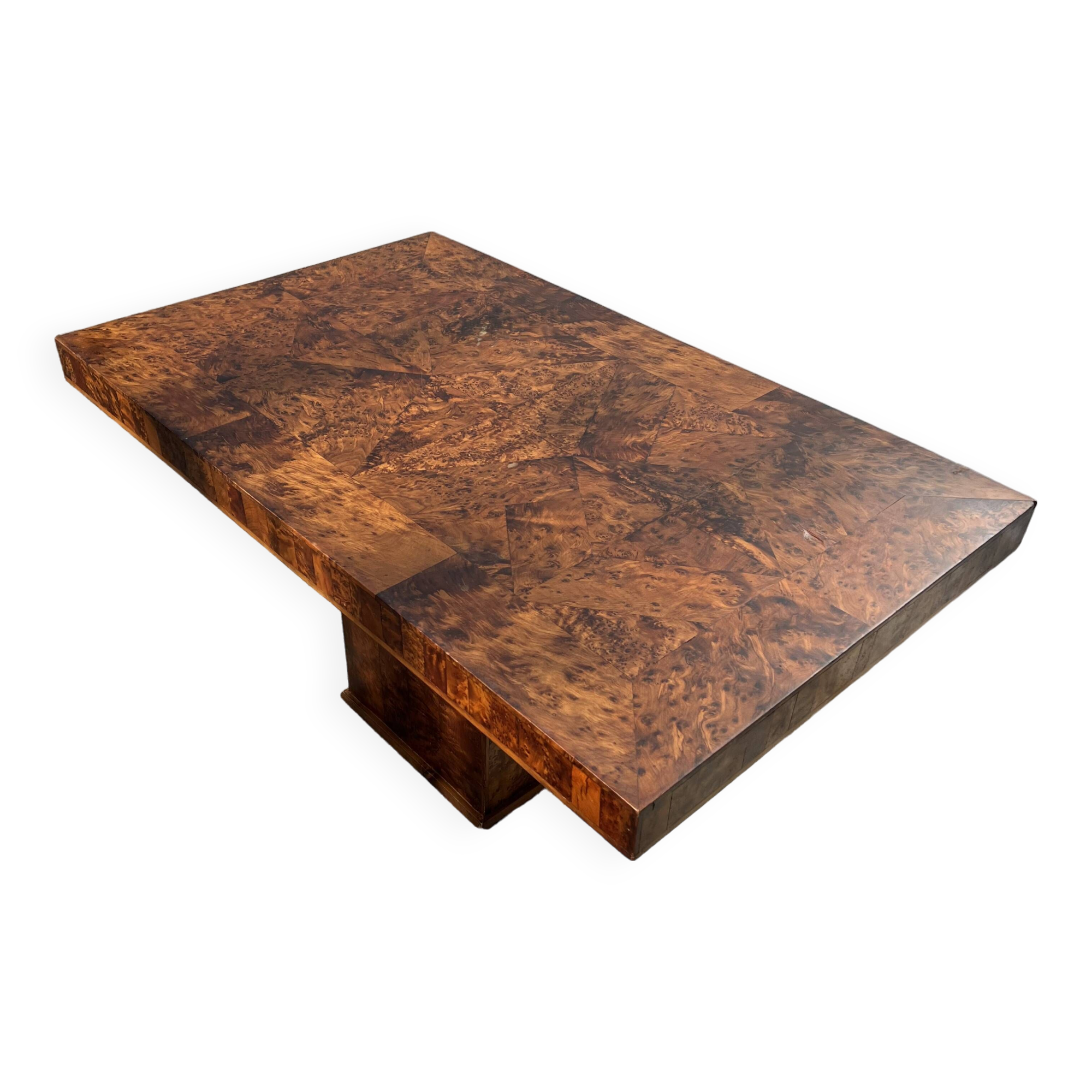 Vintage burl wood coffee table - 1970s
