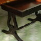 Lyre leg stool with storage, lion paw feet, English style.