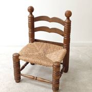 Petite chaise Charles Dudouyt bois et paillage