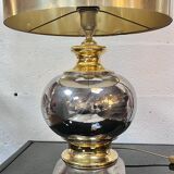 Gilded ceramic lamp, Italy, 1970