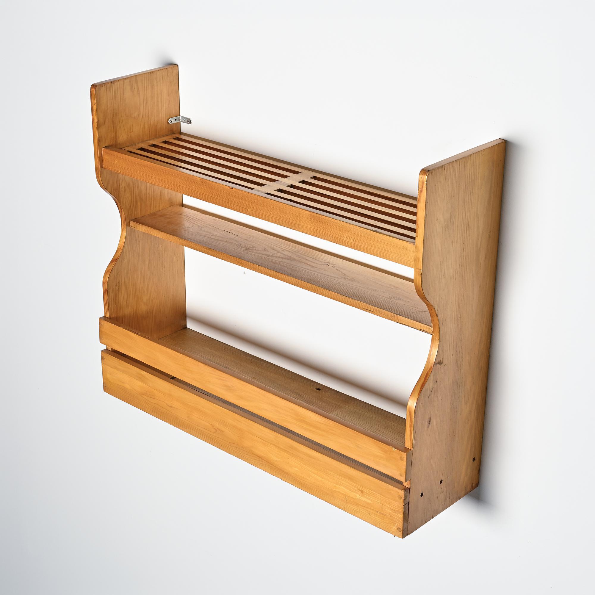 Charlotte Perriand, wall-mounted sideboard Las Cases, Les Arcs, around 1970