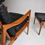 Fauteuil et repose-pieds par Ib Kofod-Larsen pour OPE, Suède