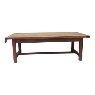 Grande table de ferme ancien en bois massif. 228 x 107.