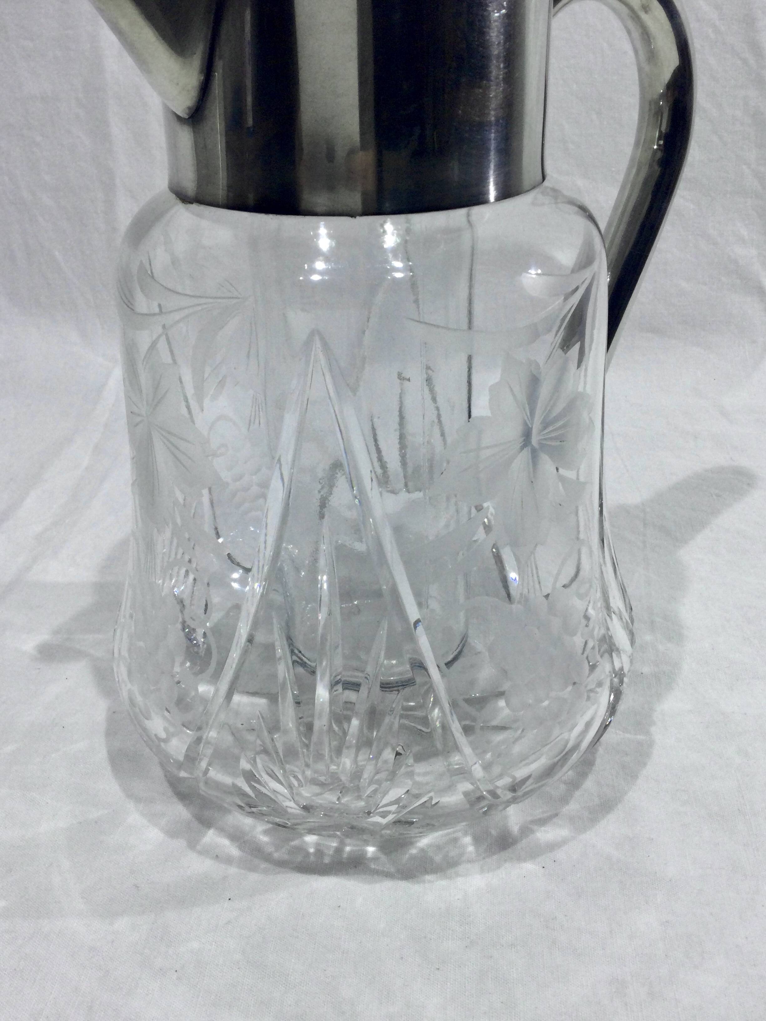 Crystal and silver-plated jug