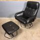 Unico Danish design chrome hocker leather  recliner