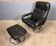 Unico Danish design chrome hocker leather  recliner