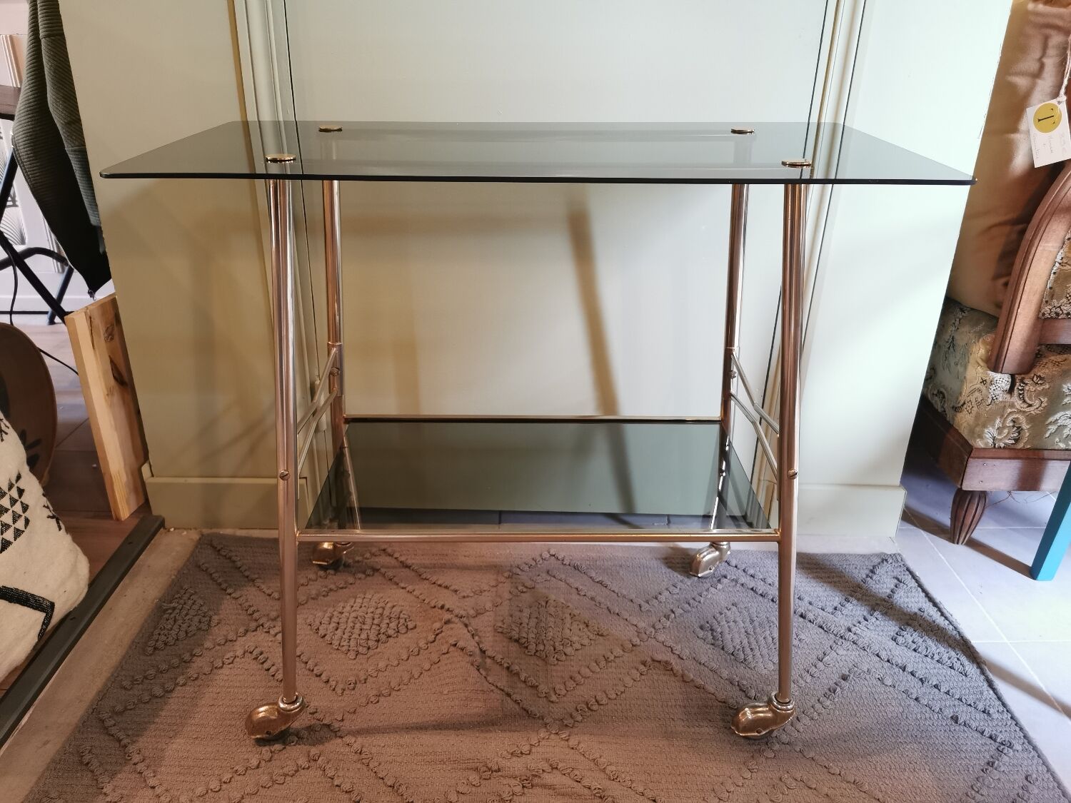 Rolling service 60s glass and brass