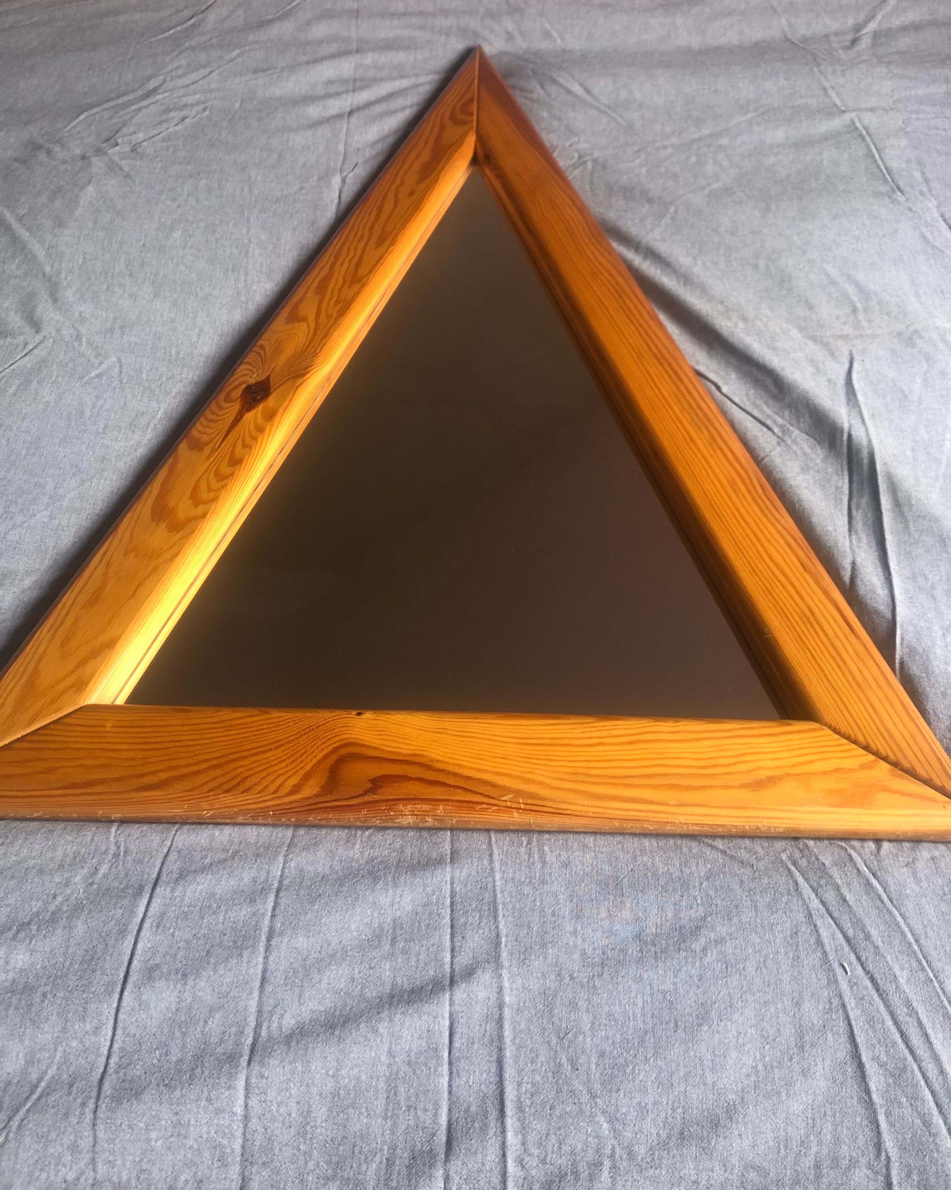 Triangular mirror 80s vintage 57x95cm