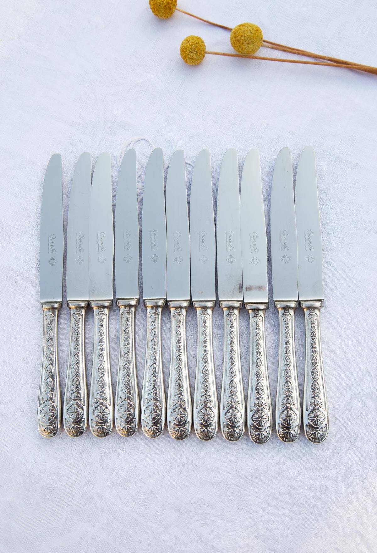Set of 11 dessert or entremets knives Villeroy by Christofle