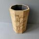 Octagonal vase by Raymonde Leduc, herbarium decoration, circa 1970