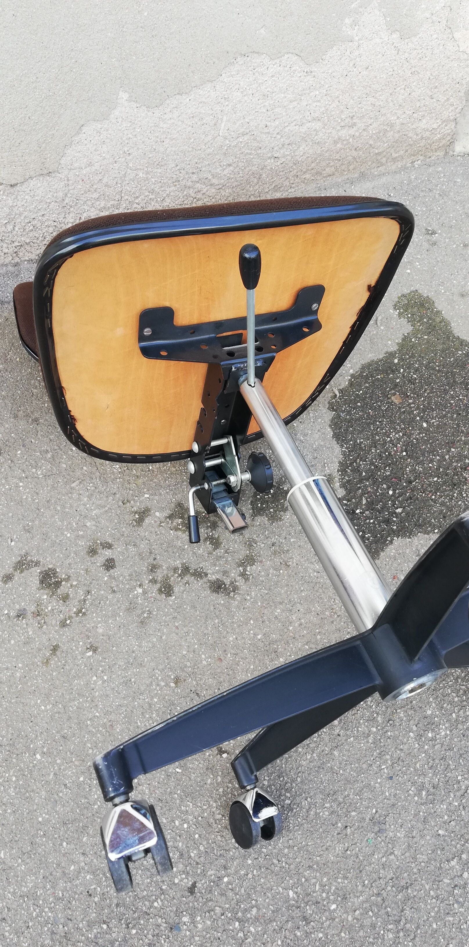 Vintage office armchair brown fabric