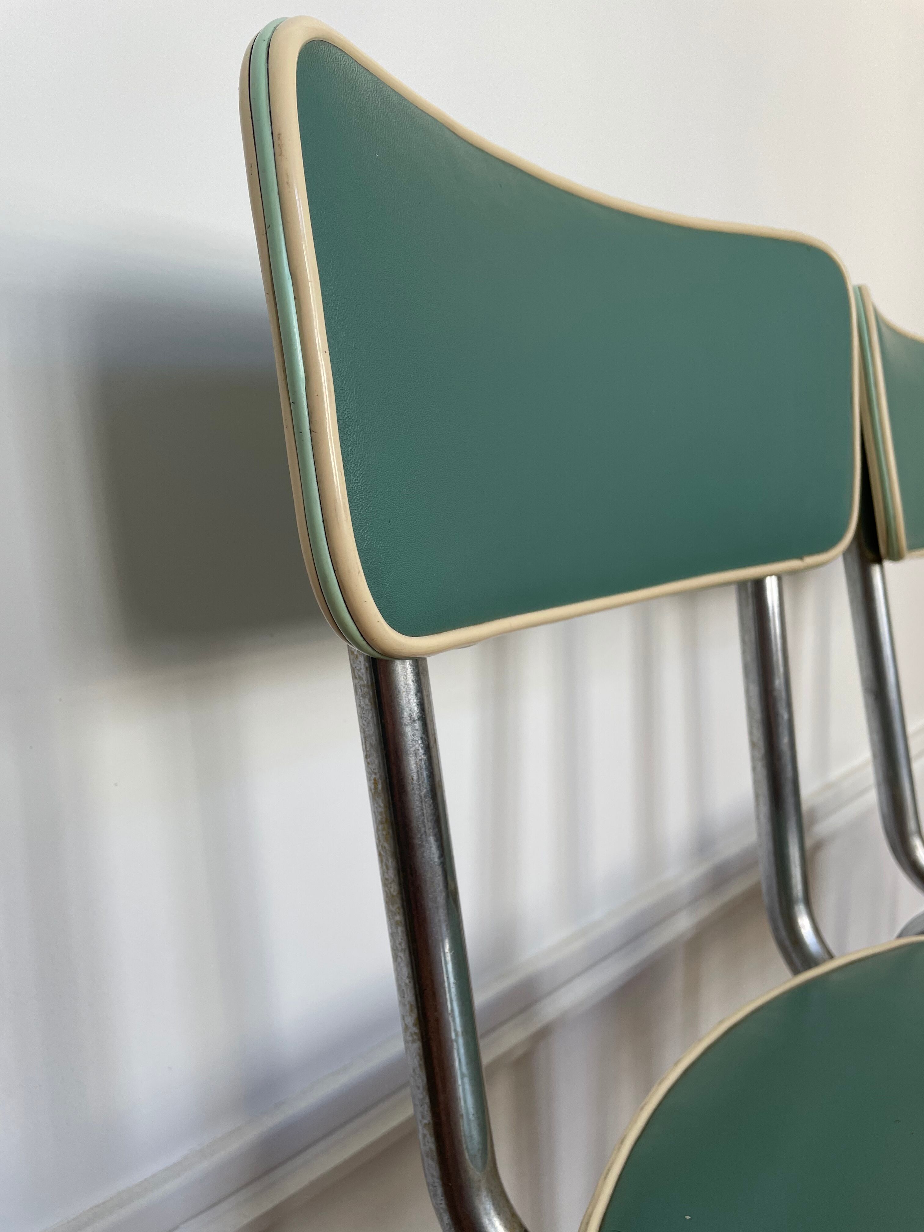 Set of 2 1950s bistro chairs