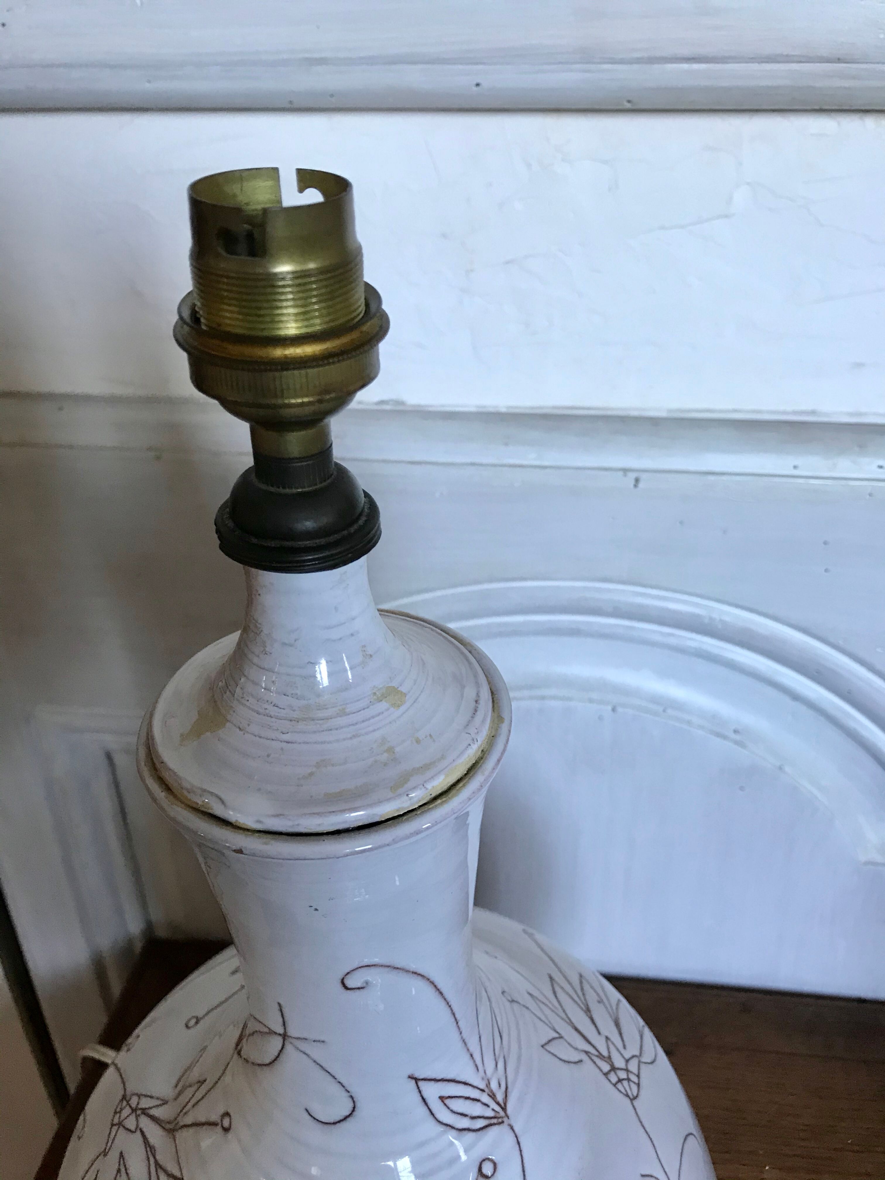 Vintage enamelled ceramic lamp base