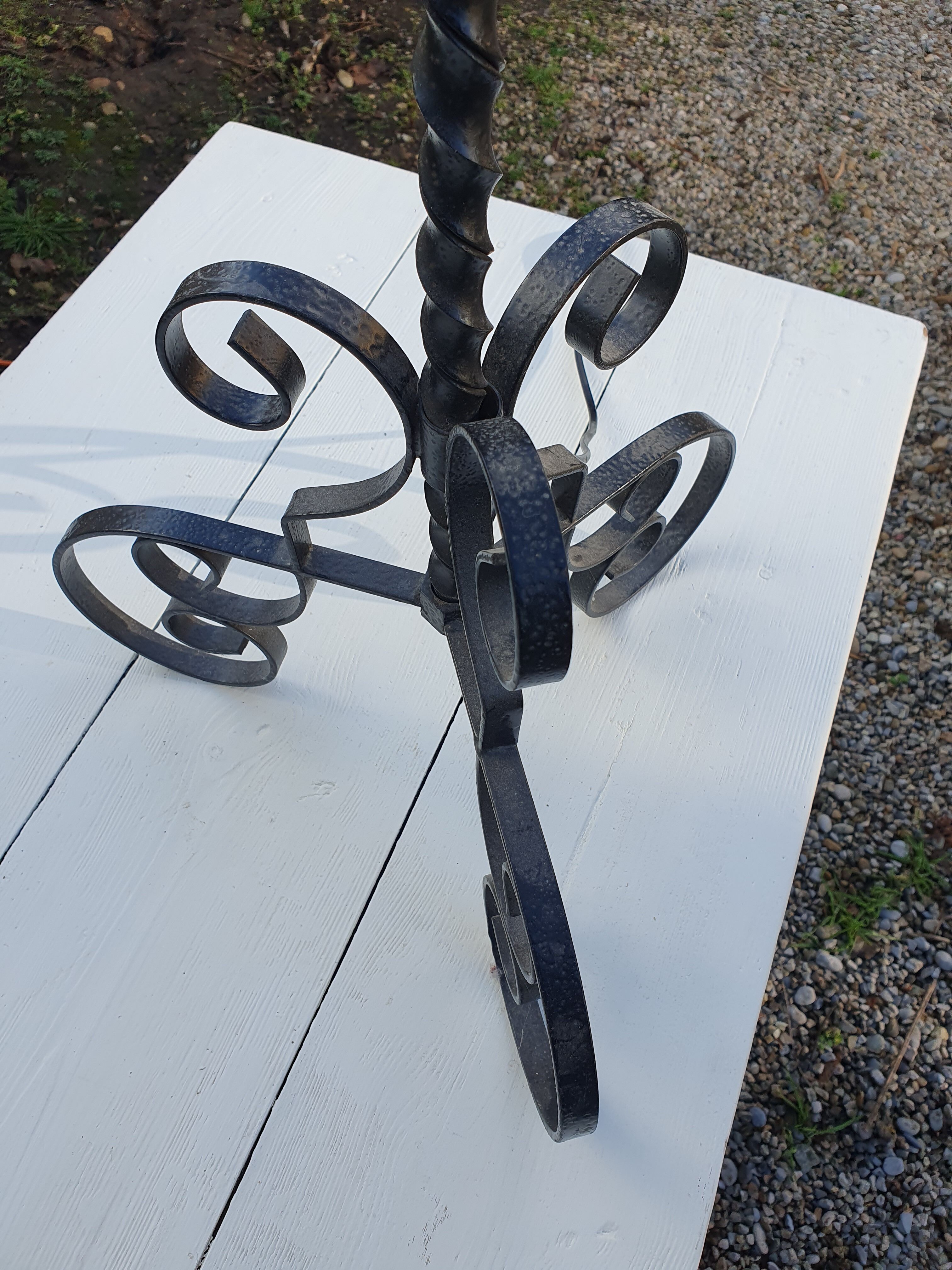 Floor lamp wrought iron ironwork art 60s
