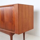 Bernhard Pedersen & Søn teak sideboard with tambour doors / Danish Mid-Century Modern design / 1960s