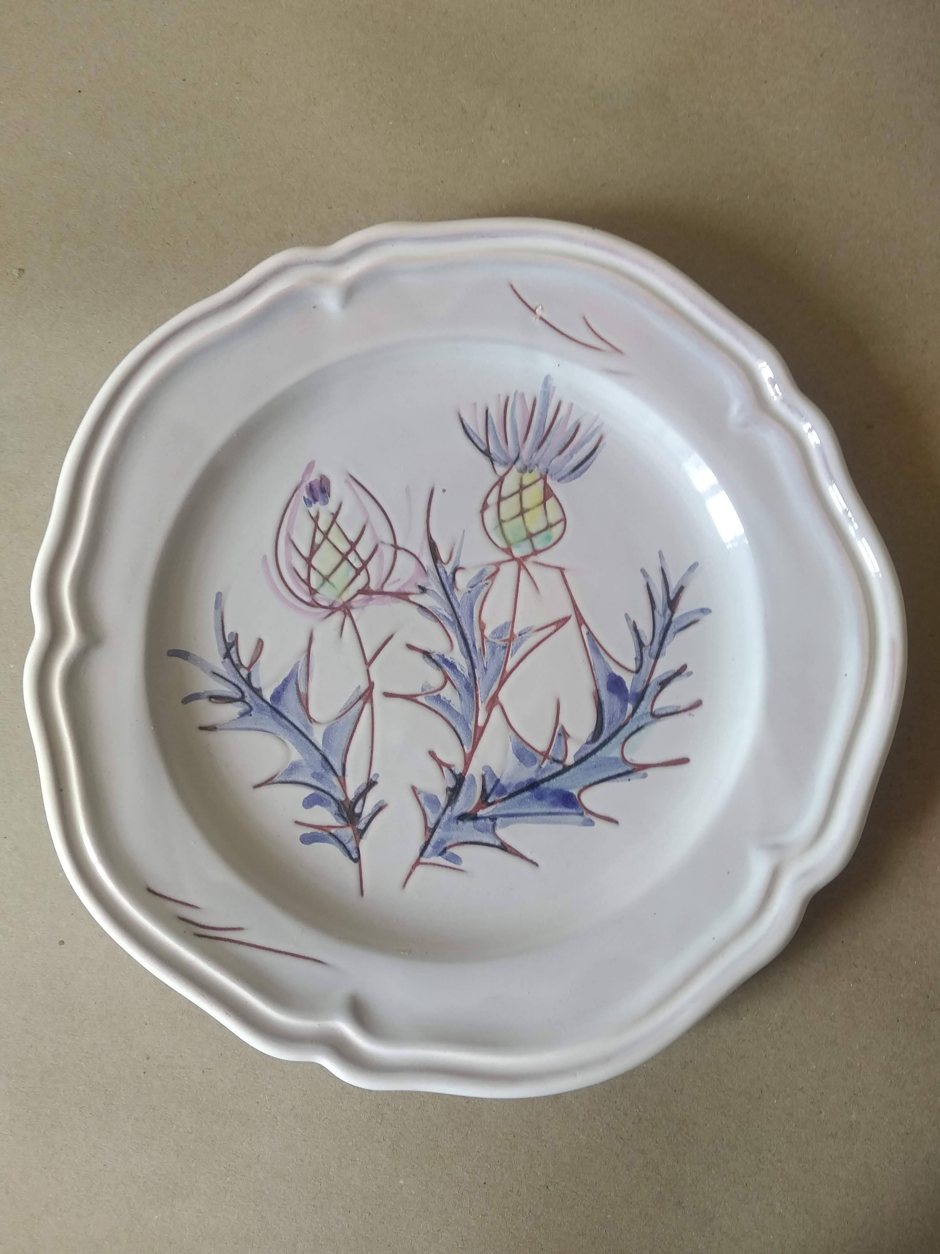 Vallauris thistle decor plate 60'