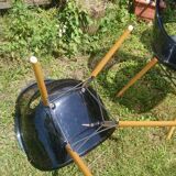 Lot of Opal Wox grey smoke chairs with beech legs.