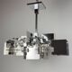 Vintage metal chandelier by Gaetano Sciolari, Italy, 1950s