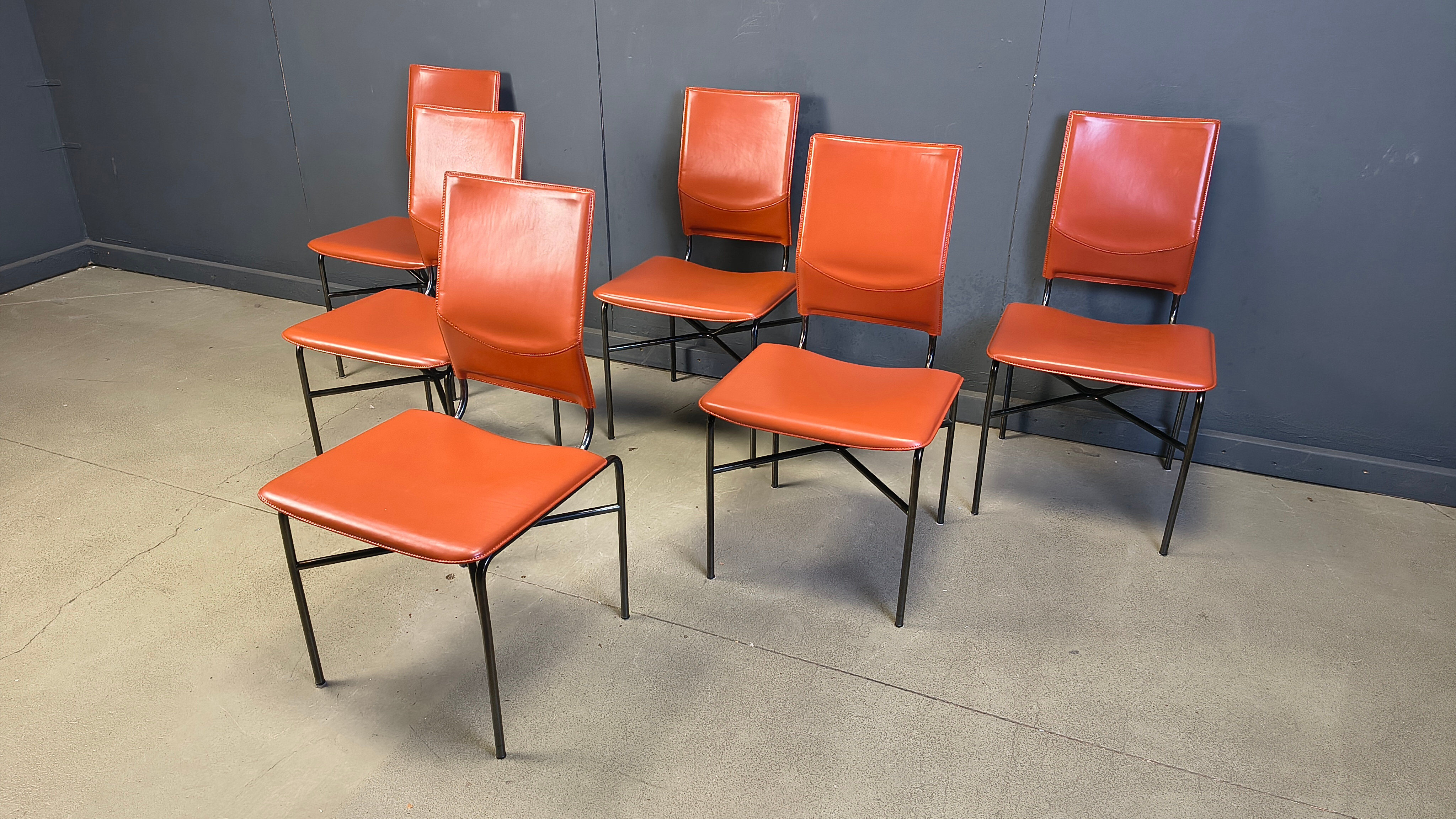 Ross Littel for Matteo Grassi set of 6 dining chairs, 1970s