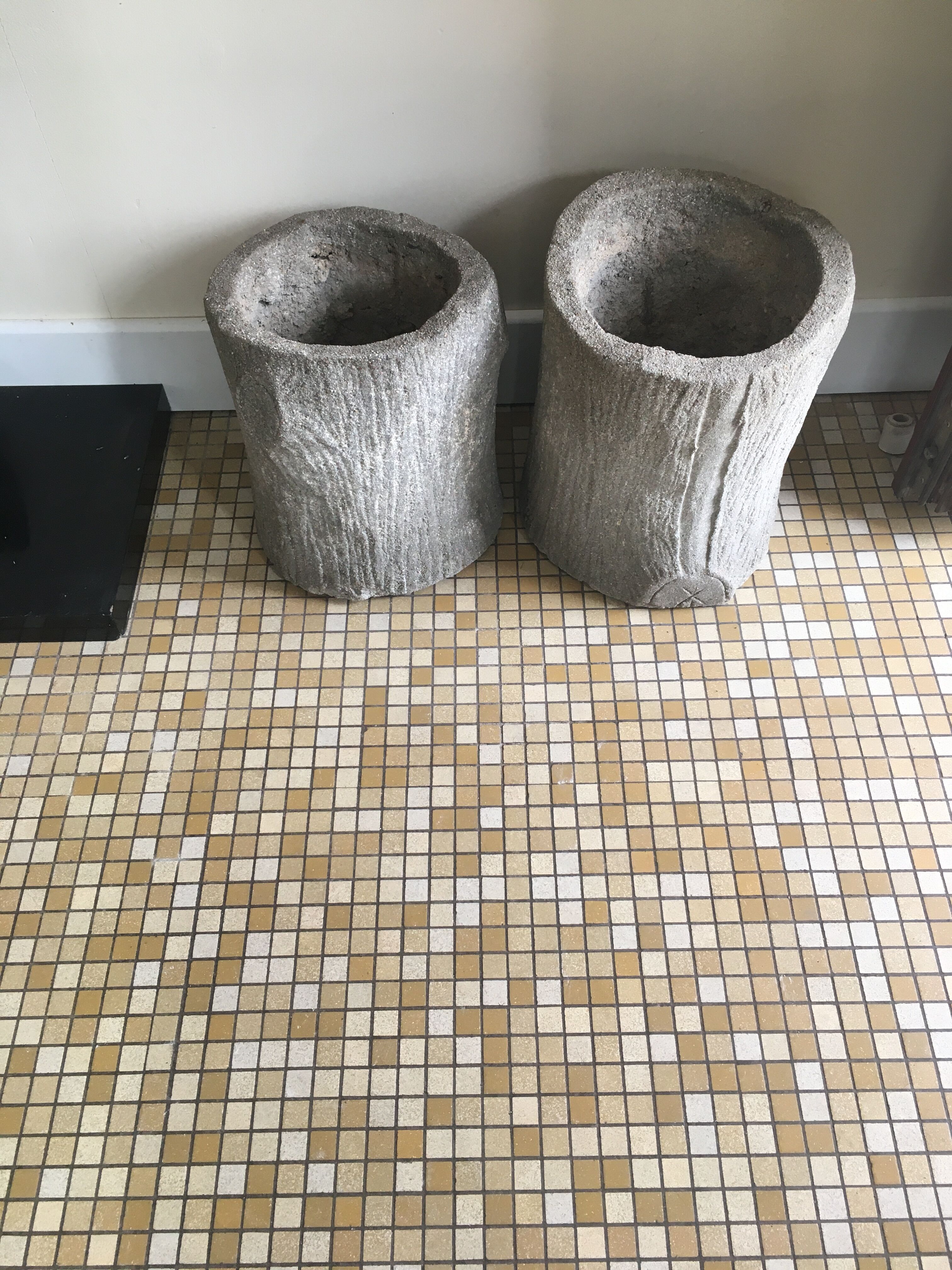Pair of concrete planters