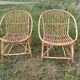 Pair of rattan armchairs