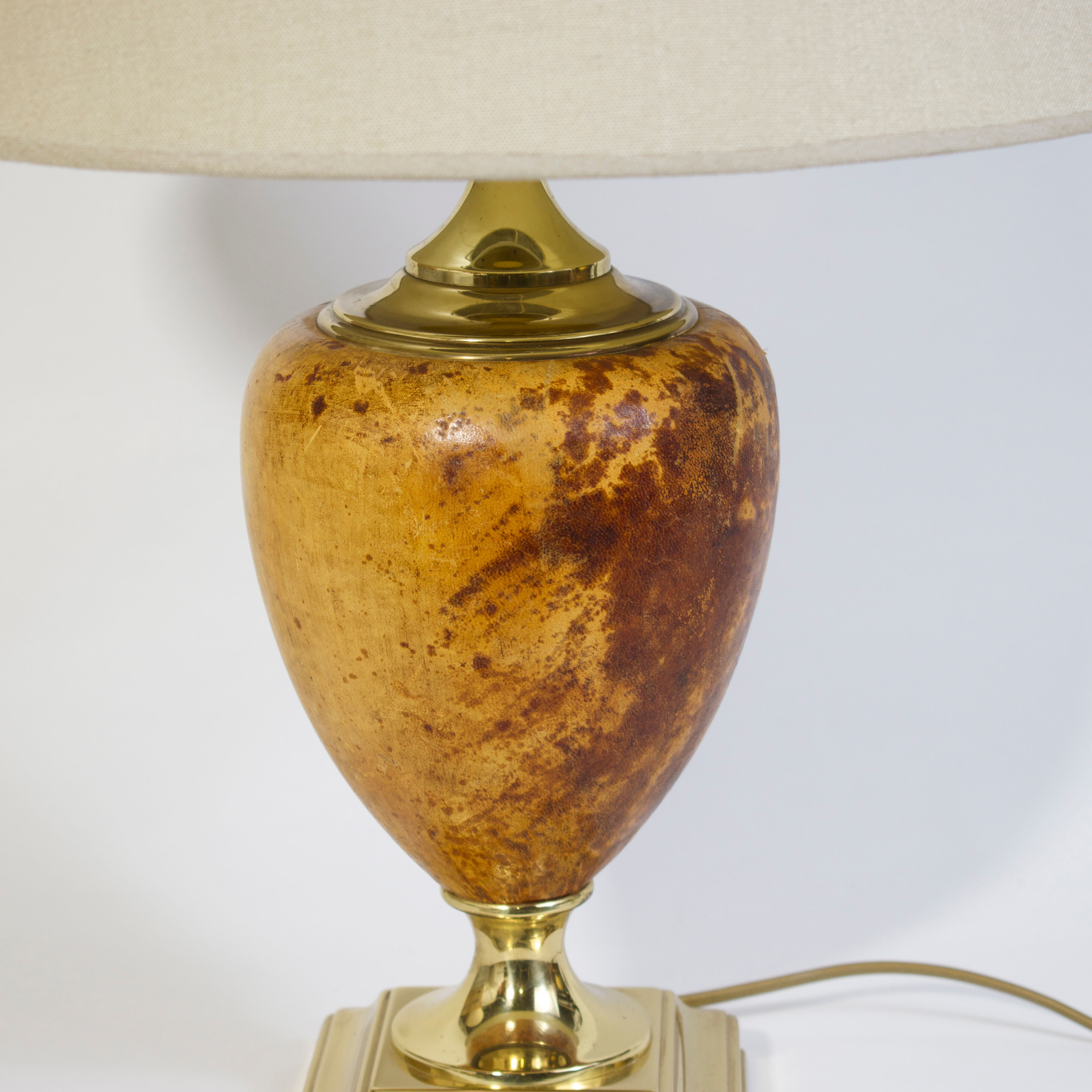 Lamp made of brass and peccari leather