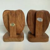 Ten Scandinavian teak wood coasters