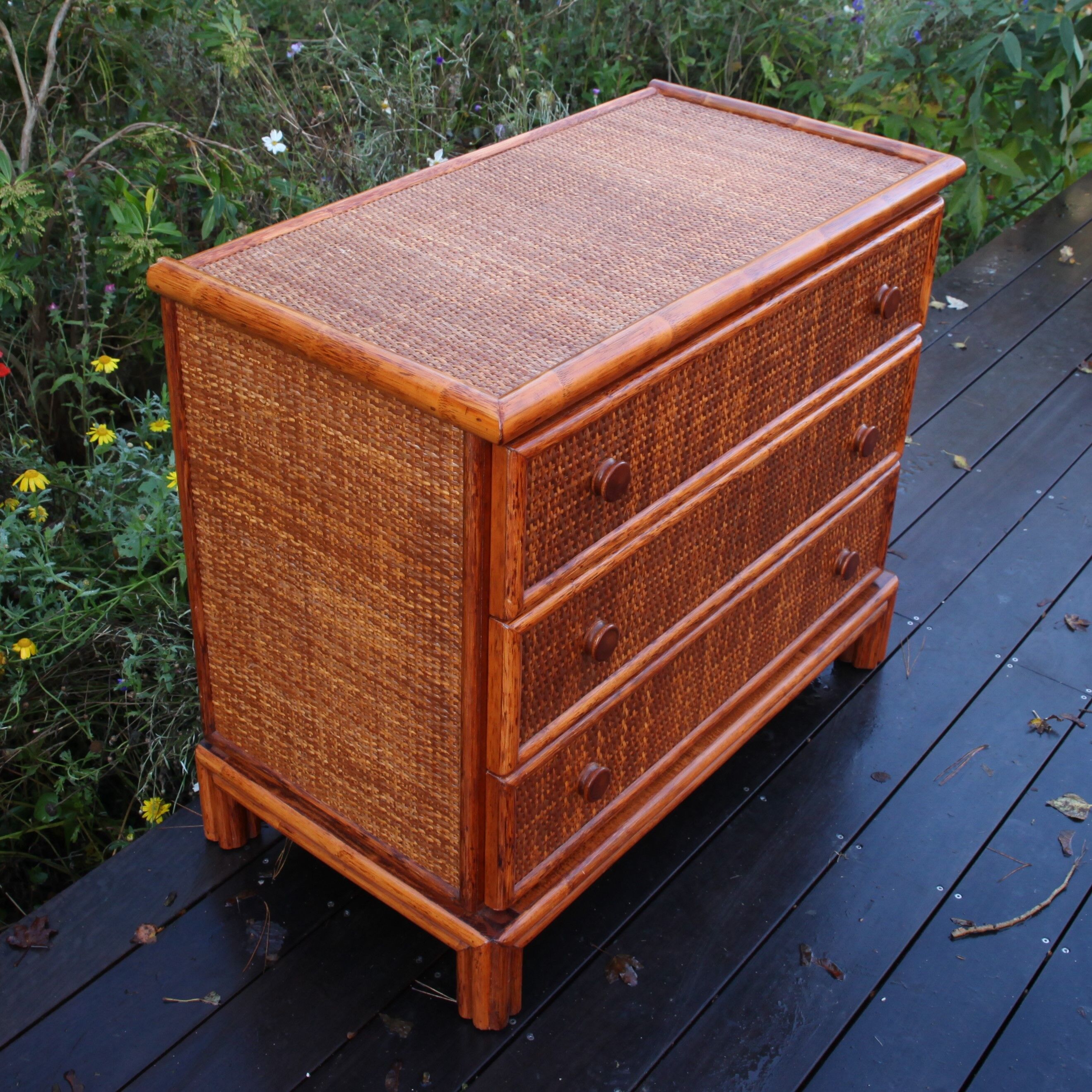 Chest of drawers Rattan prestige by Maugrion for Roche Bobois
