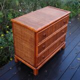 Chest of drawers Rattan prestige by Maugrion for Roche Bobois