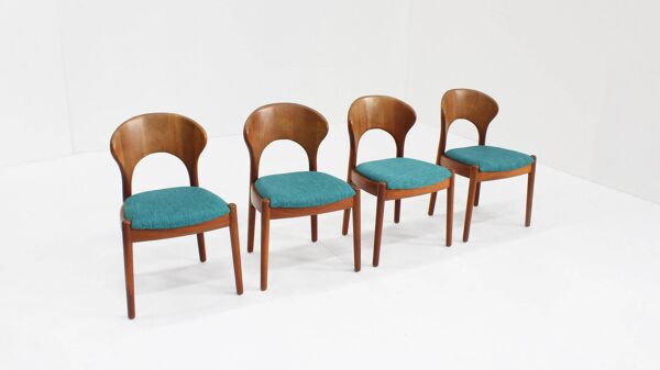 Chaises de salle à manger vintage danoises par Schou Andersens Mobelfabrik, années 1960, ensemble de 4.