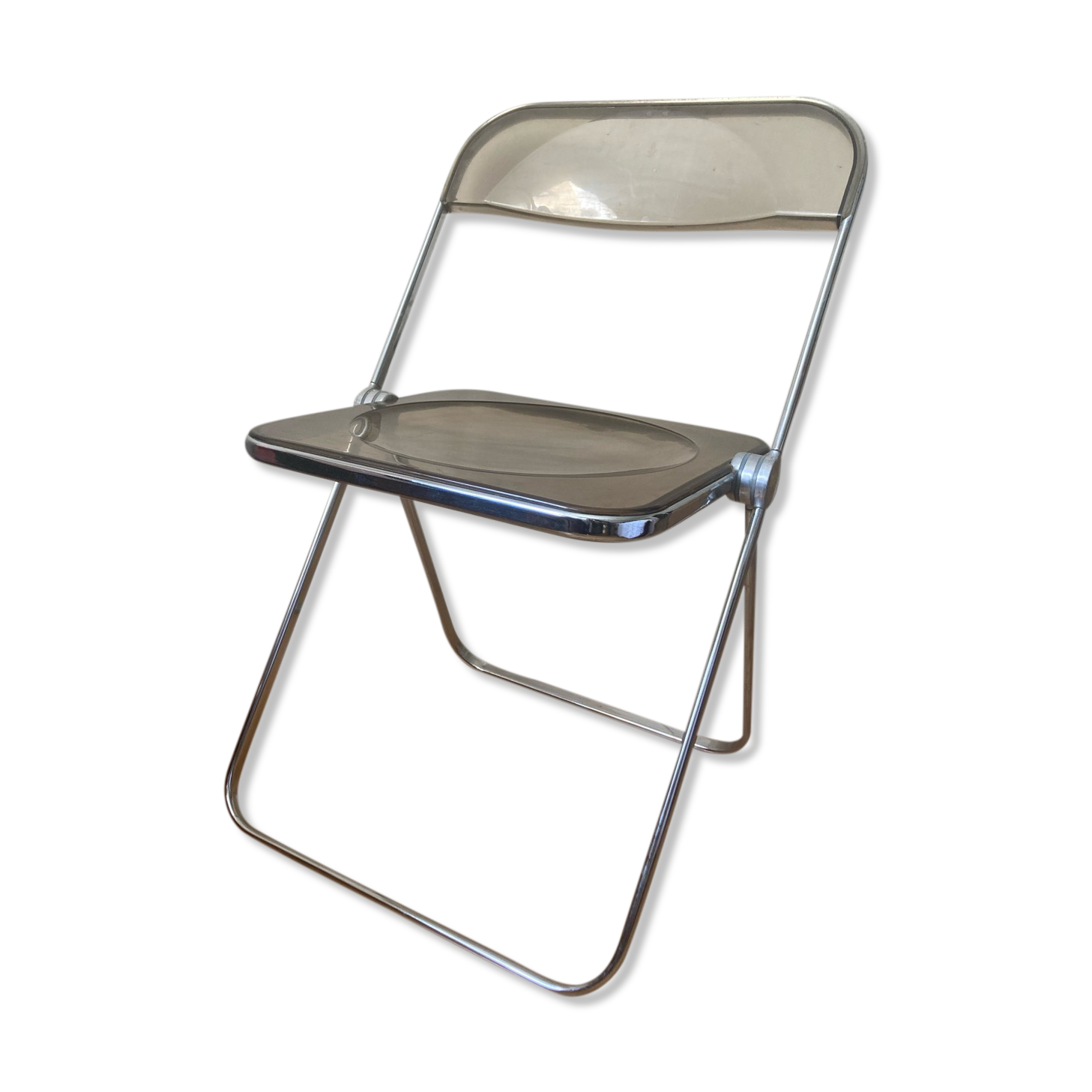 Chair Plia plexi smoked brown by Giancarlo Piretti for Castelli