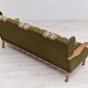 1970s, Danish vintage 3 seater, green fabric, oak wood, original condition.