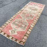 Handmade Distressed Oushak Runner Rug