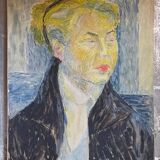 Tableau portrait sur toile d'une Dame slave 61 X 50 cm