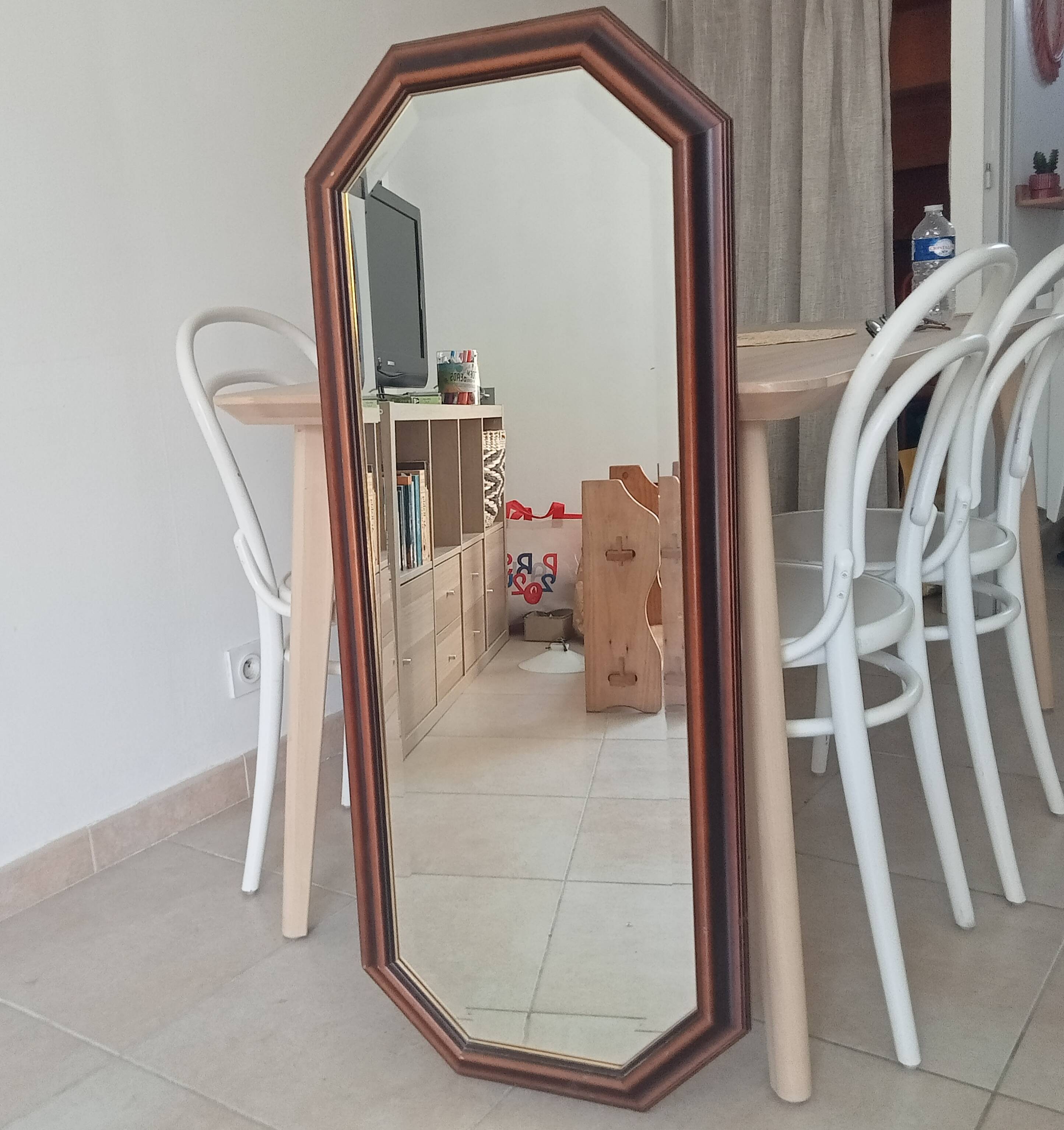 Miroir octogonale vintage biseauté années 70/80