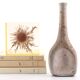 Beige grey ceramic bottle vase from Azé pottery