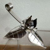 Silver-plated metal flower candle holder