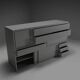 Rare 'Kaidan' cabinet by Kazuhide Takahama for Gavina, Italy 1960s