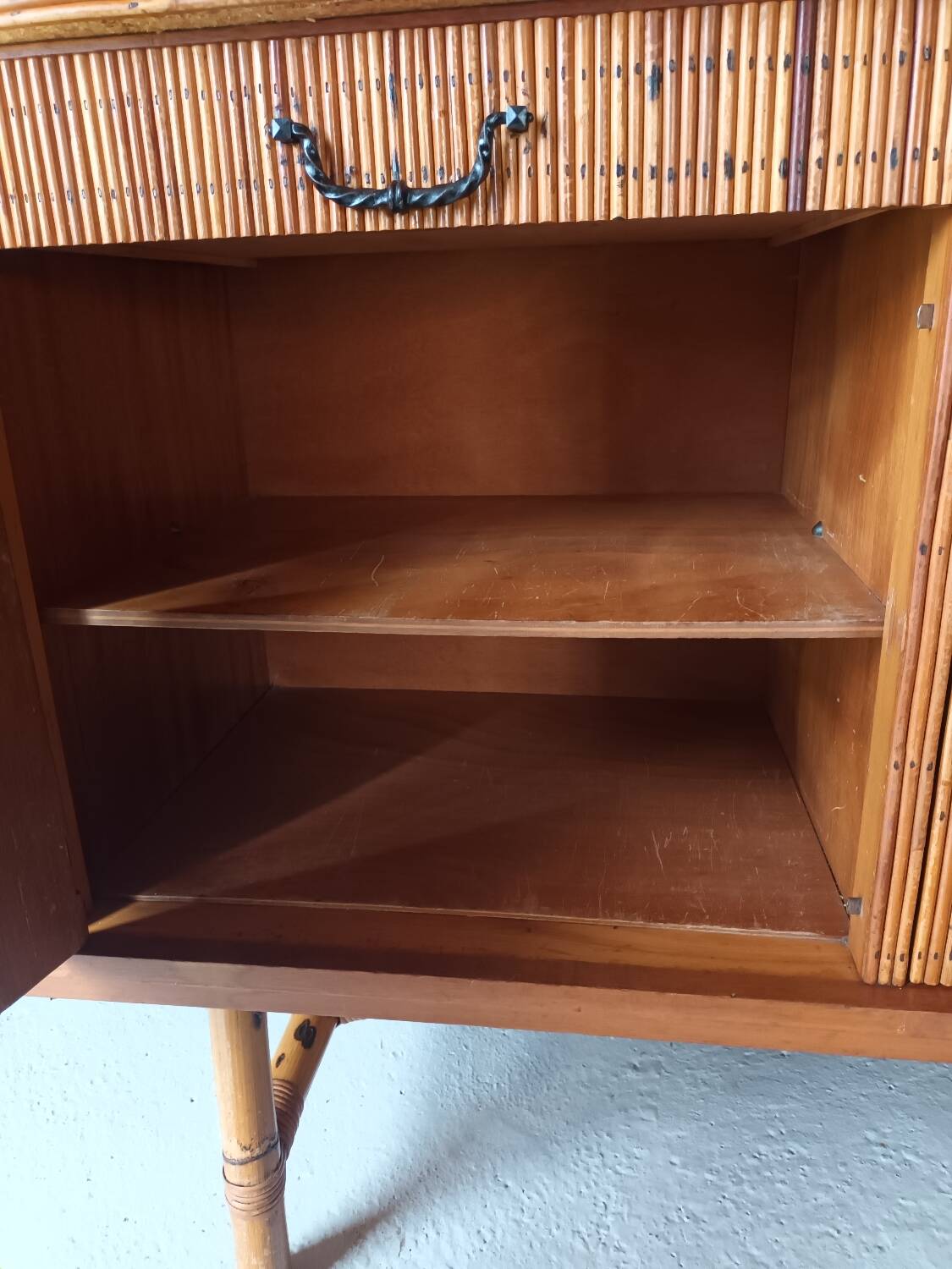 Vintage rattan sideboard