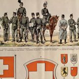 Lithograph engraving on Switzerland from 1897