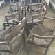 Lot of six painted and moulded wooden Provençal armchairs