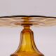 Art Deco amber glass cake stand - Luxval style from the 1930s